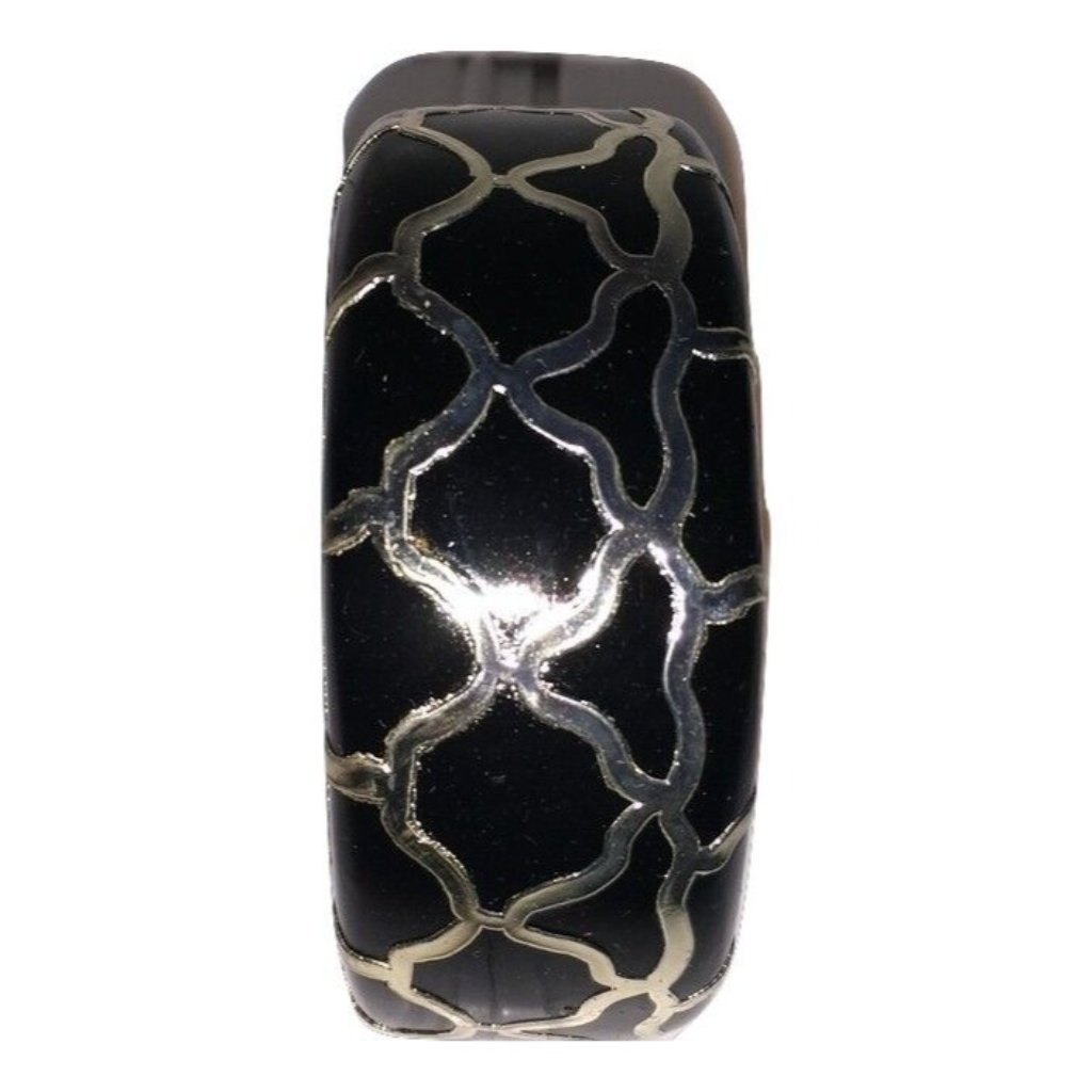 Twos Company Something Wild Bangle Bracelet Black Silver 20227